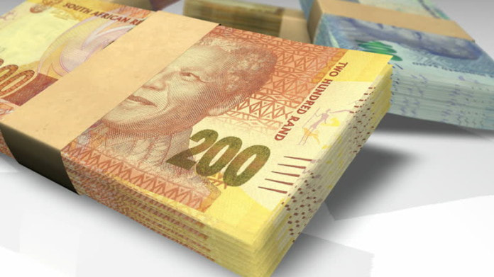South African Rand compared to the US Dollar